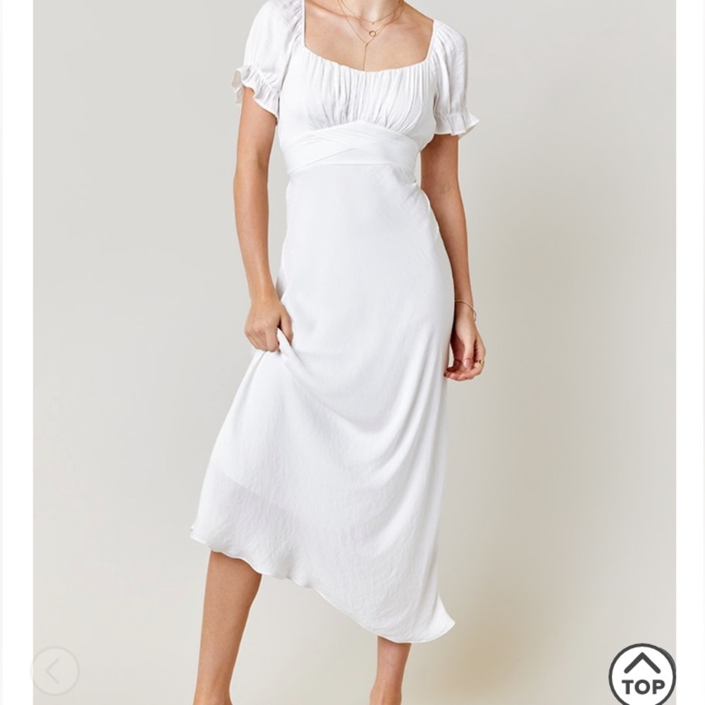 Francesca’s Marleen Satin Midi Dress/ maxi based on height, white size M, new